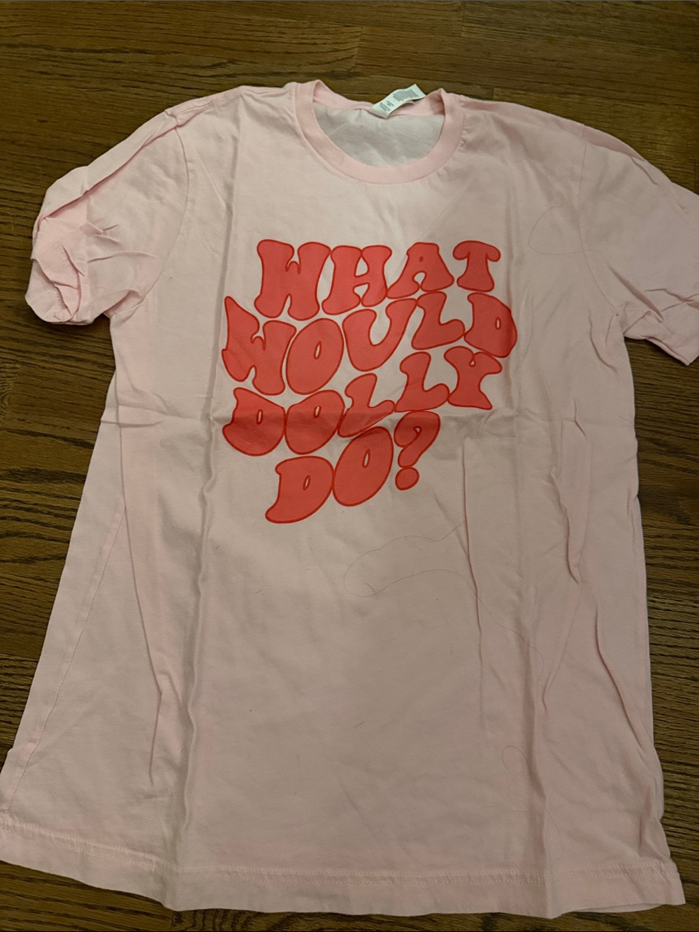 Pink Graphic Tee "What Would Dolly Do?" Sz medium
